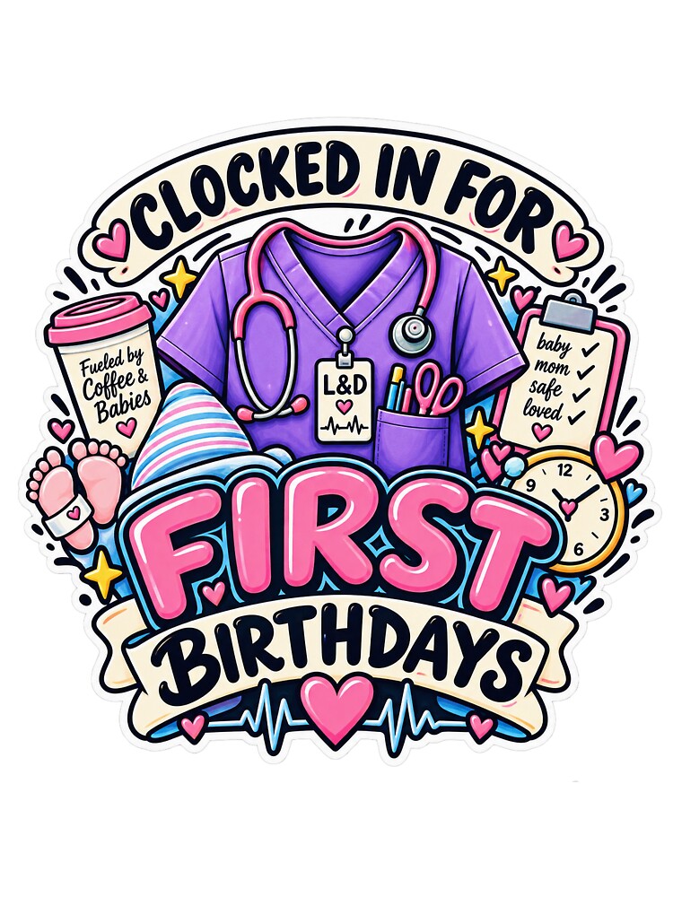 Labor & Delivery Nurse First Birthdays by Nurse Vibes Studio