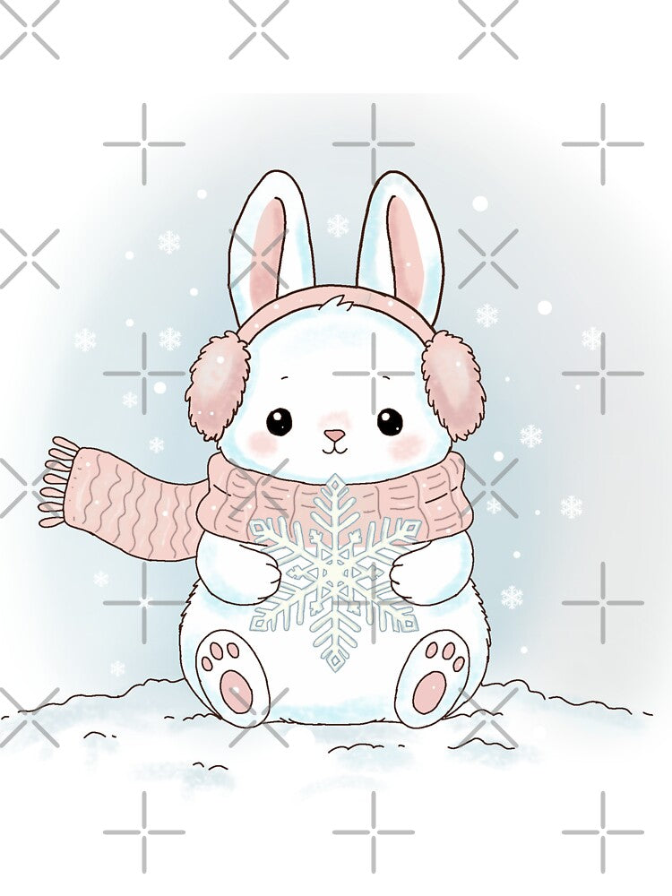 Cozy Delicate Bunny in Winter – Cute Minimal Aesthetic by Rexyy Studio
