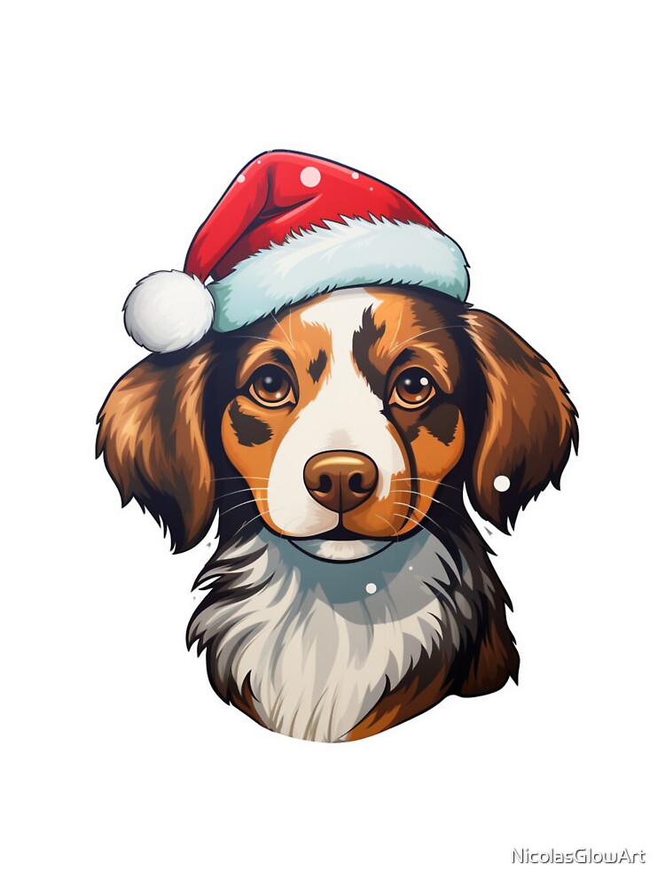 Christmas Puppy T-Shirt by NicolasGlowArt
