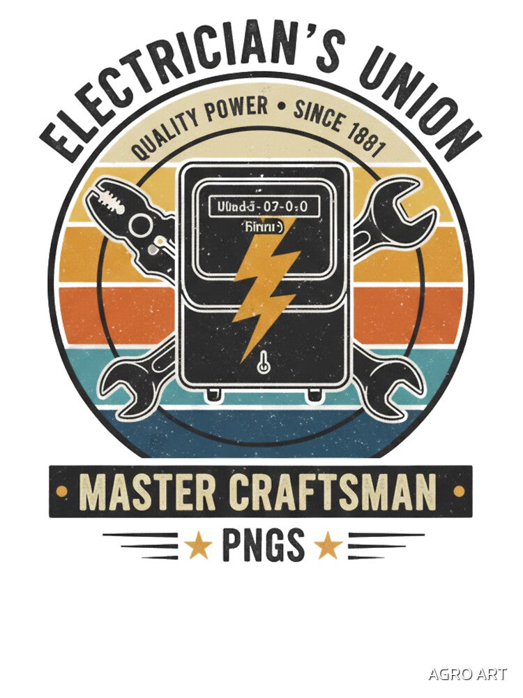 American Electrician T-Shirt |  Electricians Union Master Craftsman by AGRO ART