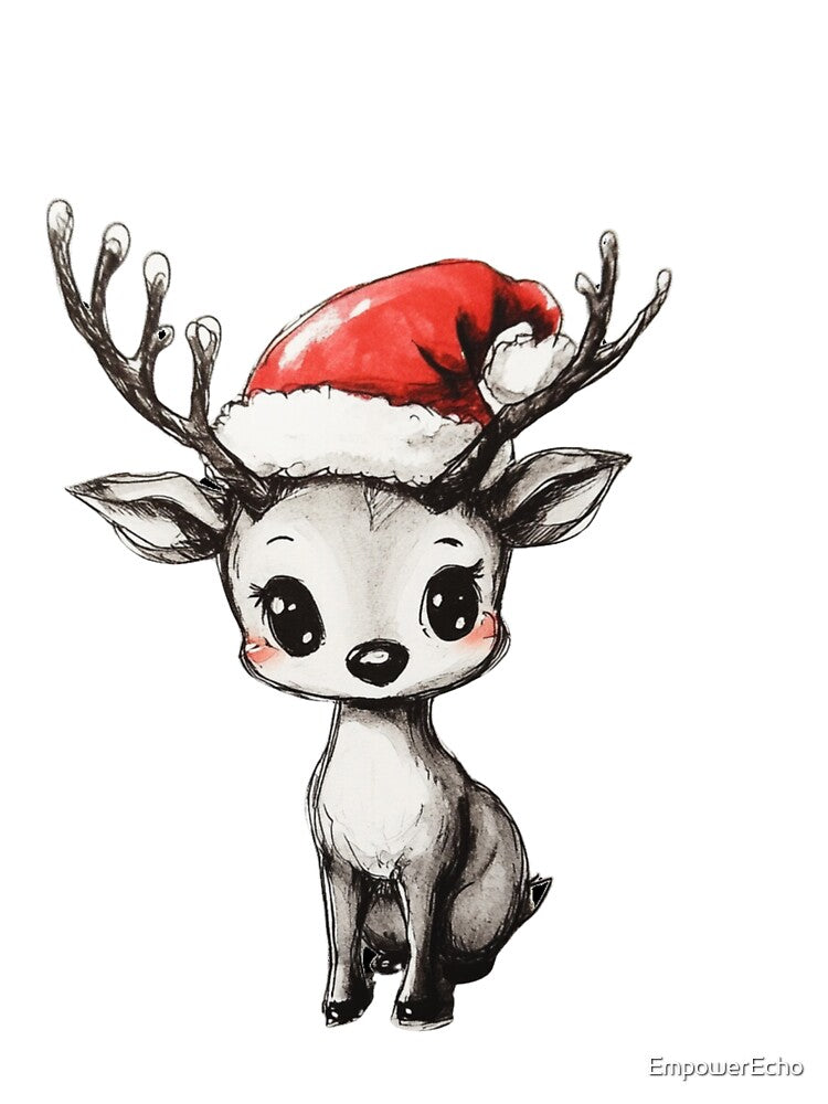 Reindeer with Santa hat by EmpowerEcho