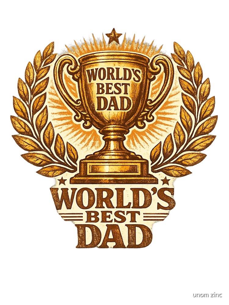 World's Best Dad Trophy – Vintage Father’s Day Design by unom zinc