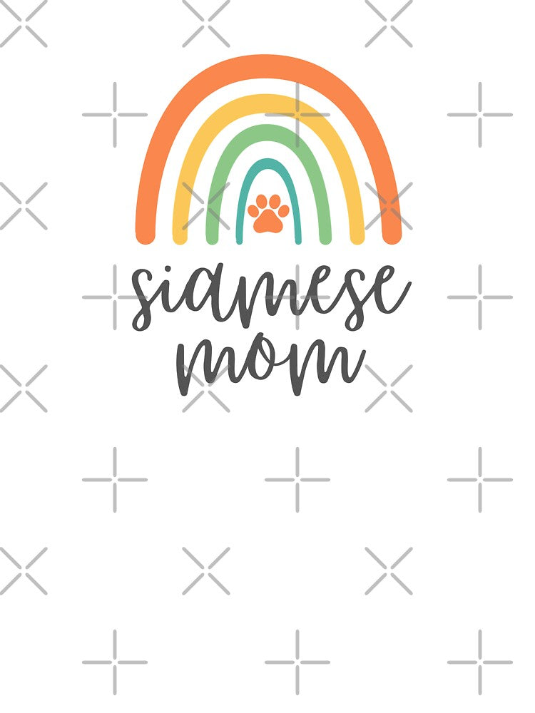 Siamese Cat Mom - Colorful Rainbow - Paw - Cat Mom Gift by patternjp