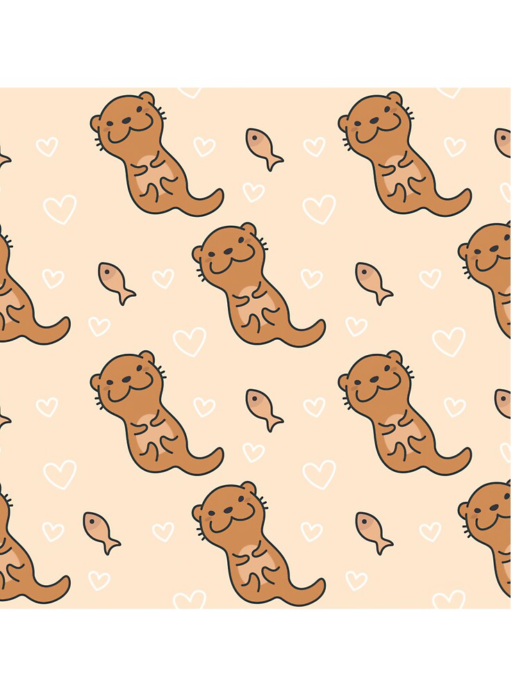 Cute Otter And Hearts by AletacStore