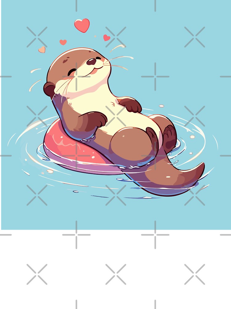 Kawaii Anime Love Otter Bath by TomFrontierArt