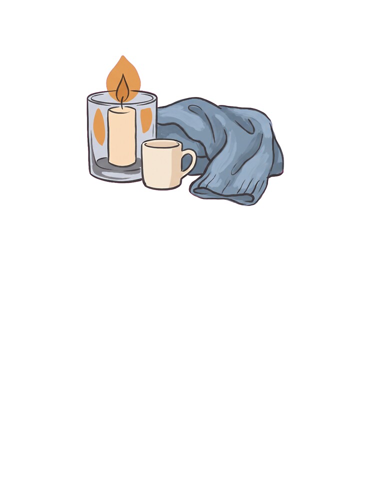 Hygge Candle Blanket Cozy Illustration Design Art by Ninjacatoff