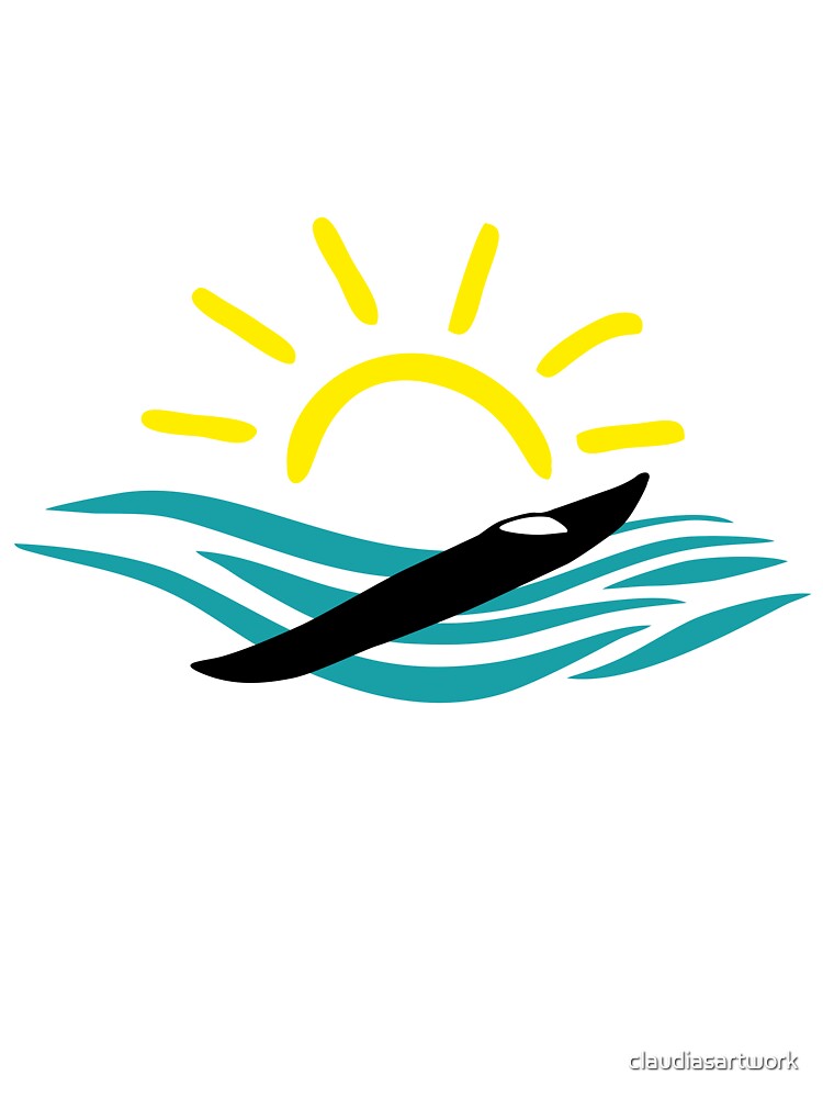 Sun, waves, kayak, canoe by claudiasartwork
