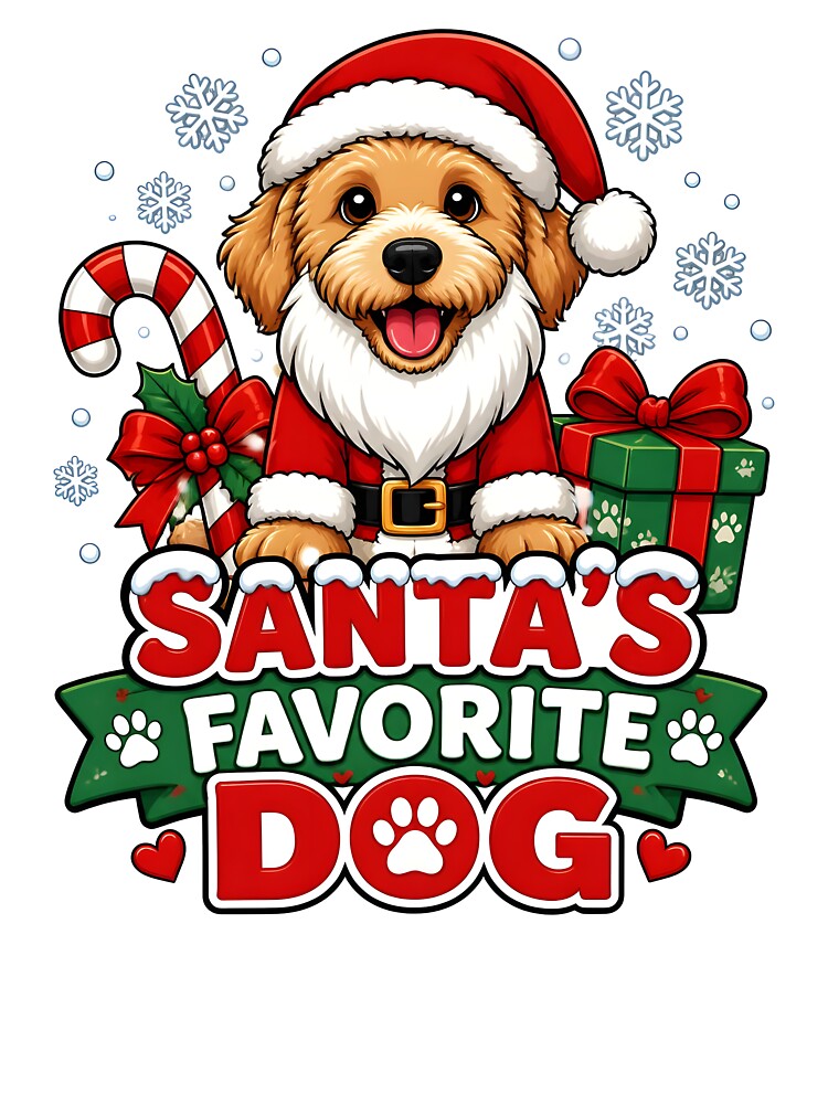 Santa's Favorite Dog Cute Santa Puppy Christmas Design by LiviuGligoros