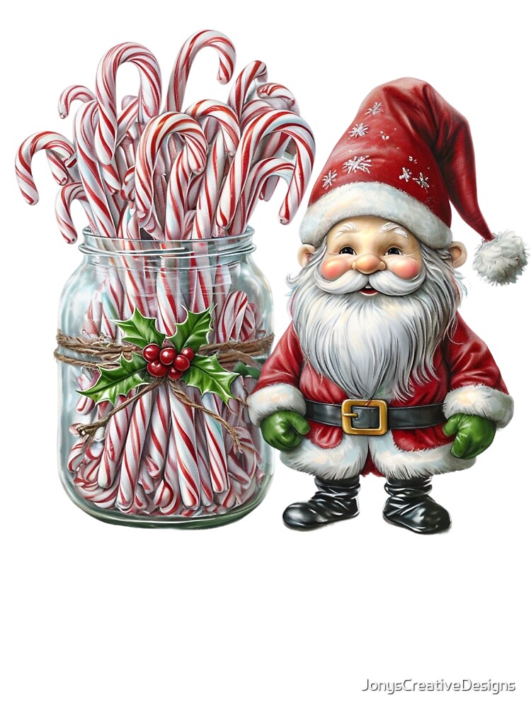 Christmas gnome with candy canes by JonysCreativeDesigns