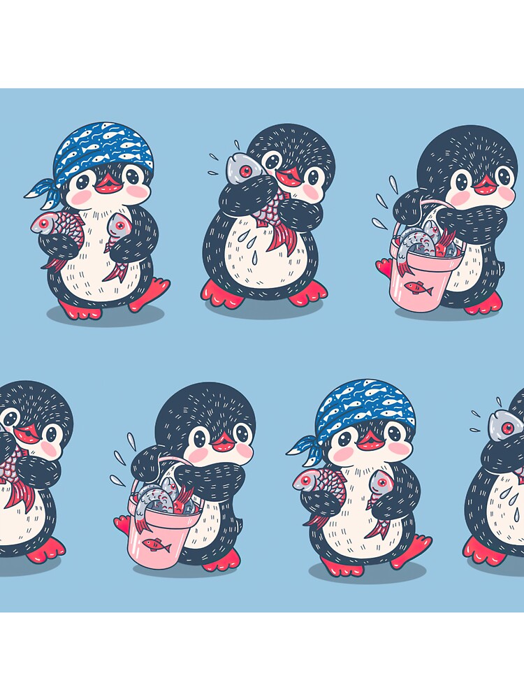 Penguins Working With Fish by LucianaShop
