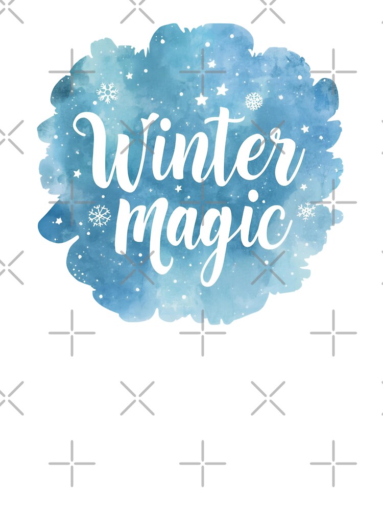 Winter Magic, Blue Snowflake Snow Design Sticker by Moodune