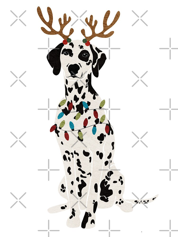 Christmas Dalmatian with Reindeer Antlers by reddogbuckeye