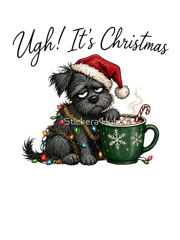 Funny Grumpy Christmas Dog Holiday by Stickera Hub