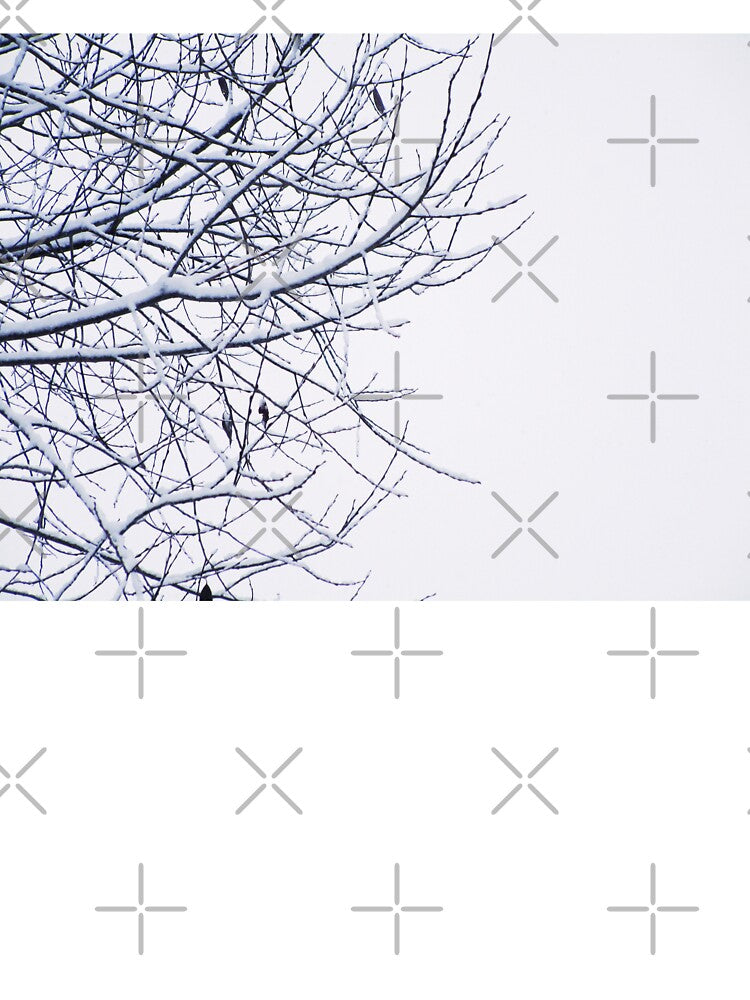Snowy tree cloudy landscape |  winter tree art photography by lausn