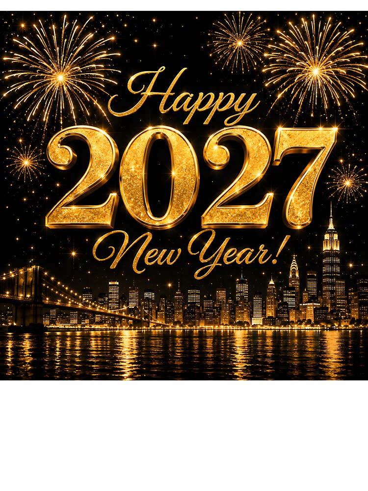 Happy New Year 2027 Gold Celebration by TinyWeird