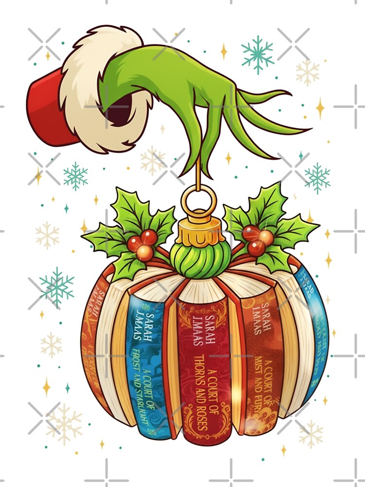Christmas Ornament Book Shirt, ACOTAR Christmas Books, Green Hand Christmas Shirt by Sapocheart