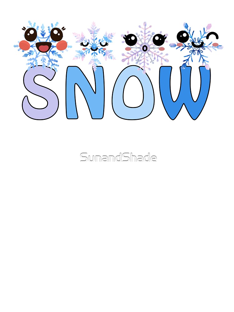 Minimalist Cute Blue Snowflakes - Winter Aesthetic by SunandShade