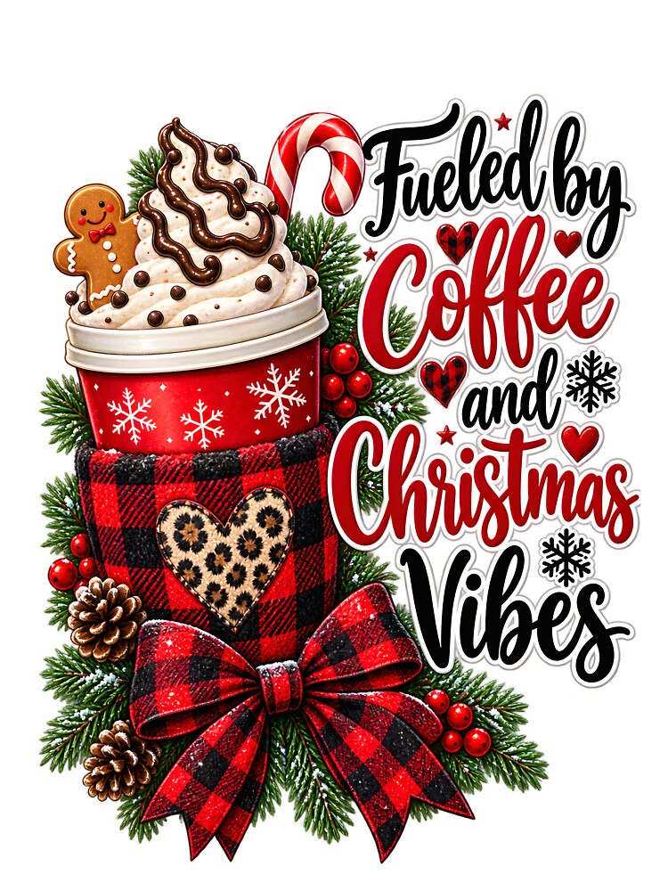 Fueled by Coffee and Christmas Vibes Cozy Holiday Design by TinyWeird