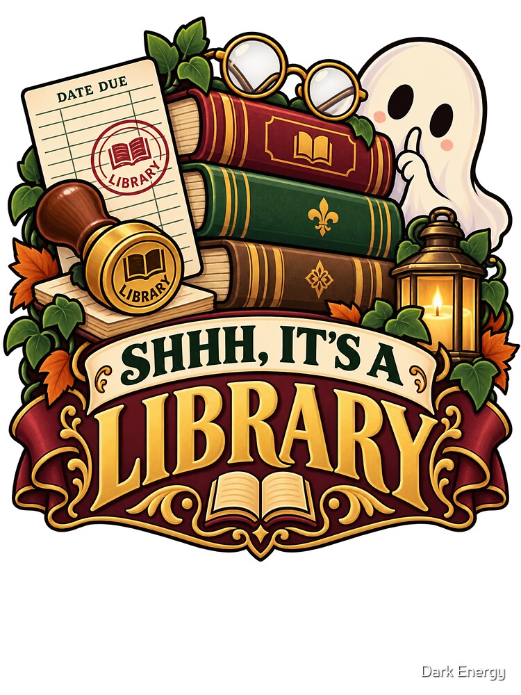 Shhh Its a Library Funny Librarian Halloween Gift by Dark Energy