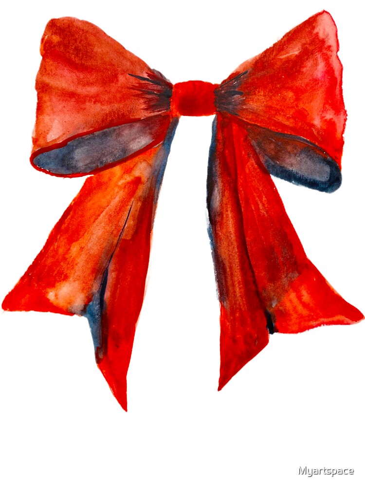 Christmas Red Bow, coquette ribbon, trendy by Myartspace