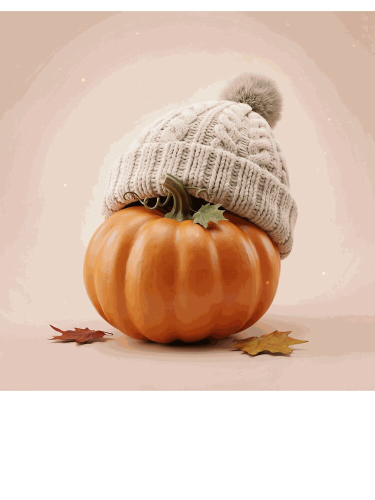 Cozy Pumpkin Beanie Autumn Fall Cute Seasonal Aesthetic by MerrittLangley
