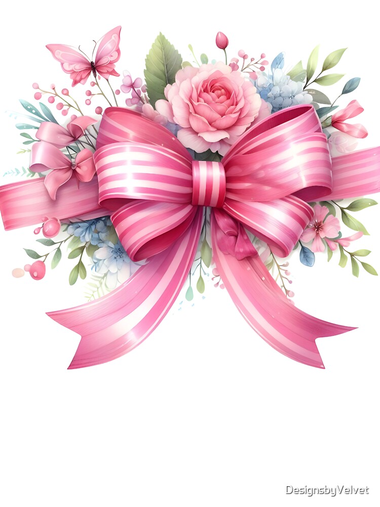 Pink ribbon with flowers by DesignsbyVelvet