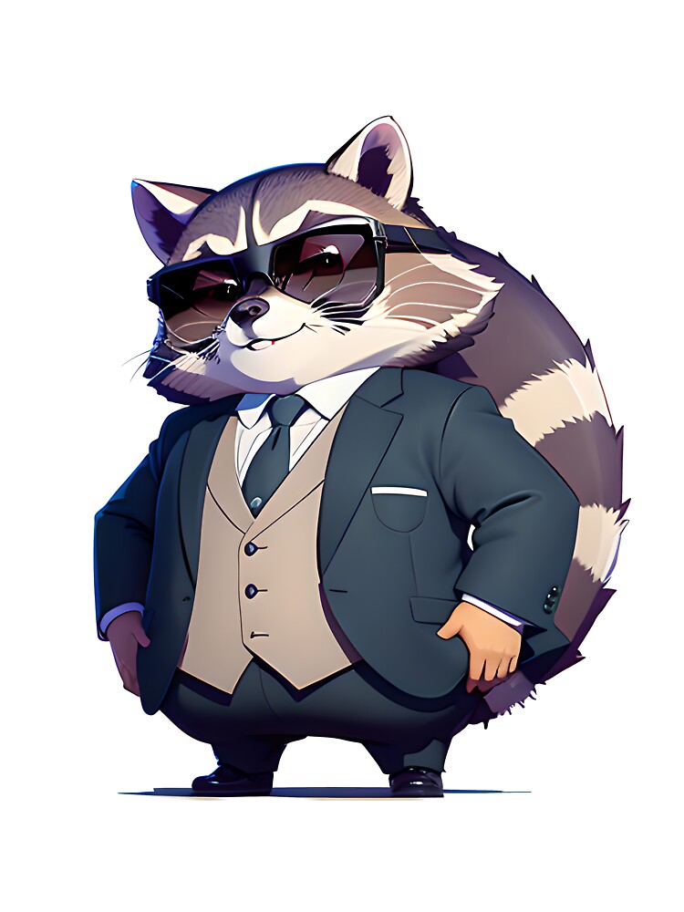 Raccoon boss with suit and sunglasses by ioto-visuals
