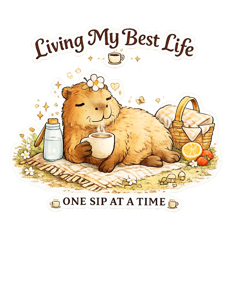Cute Picnic Capybara Design by StyleBloomes