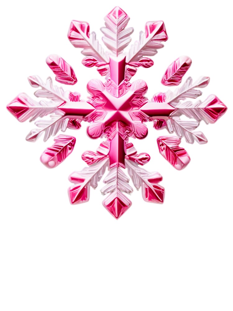 3D Pink Snowflake 1 | White by PinkGoddessLove