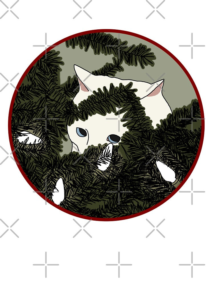 Christmas Cat (White with Blue Eyes) by nklange240