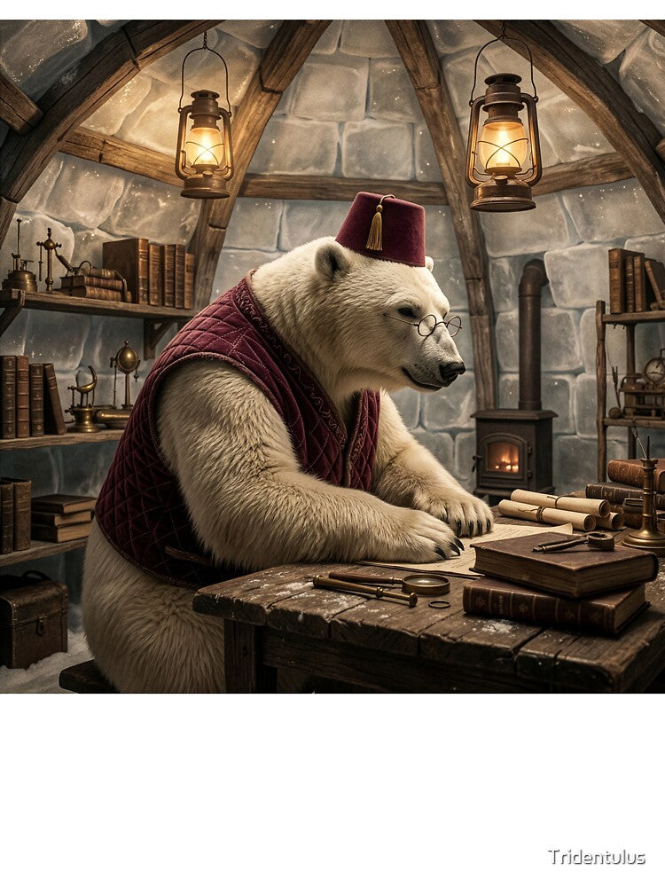 Scholarly Polar Bear in His Icy Den by Tridentulus