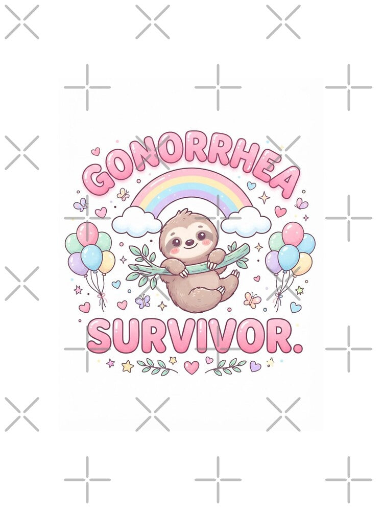 Sloth gonorrhea survivor funny gag adult humor novelty by CheeseBlueprint
