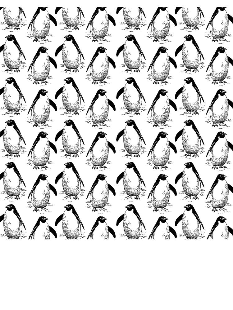 Black and White Winter Penguin Pattern by KelvinBlaze