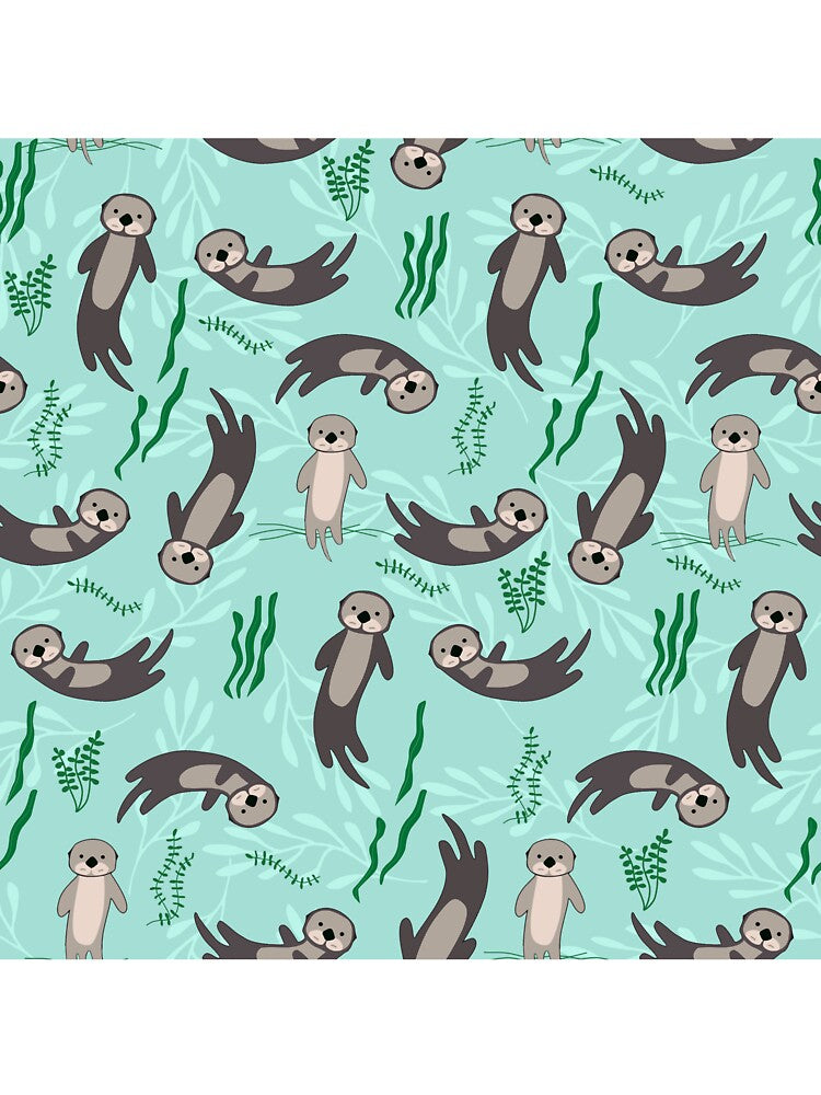 Otters Plants Green Seamless by ConcorStore