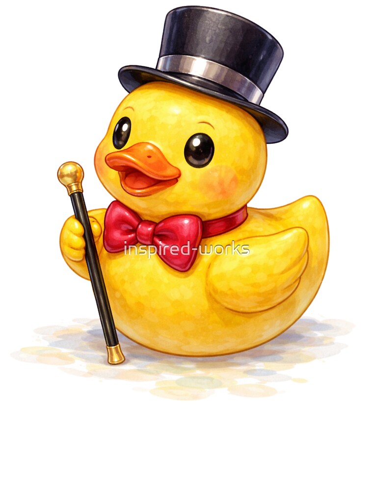 Distinguished Gentleman Duck with Top Hat & Cane – Whimsical Watercolour Illustration by inspired-works