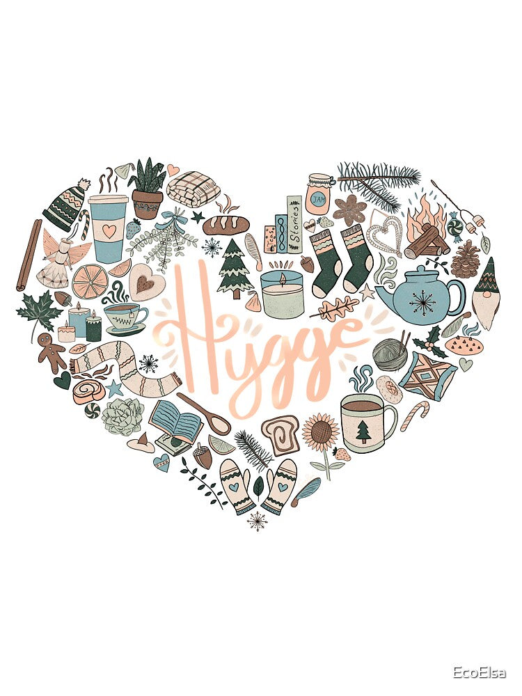 Hygge Doodle Heart - Cozy Palette & Snow White by EcoElsa