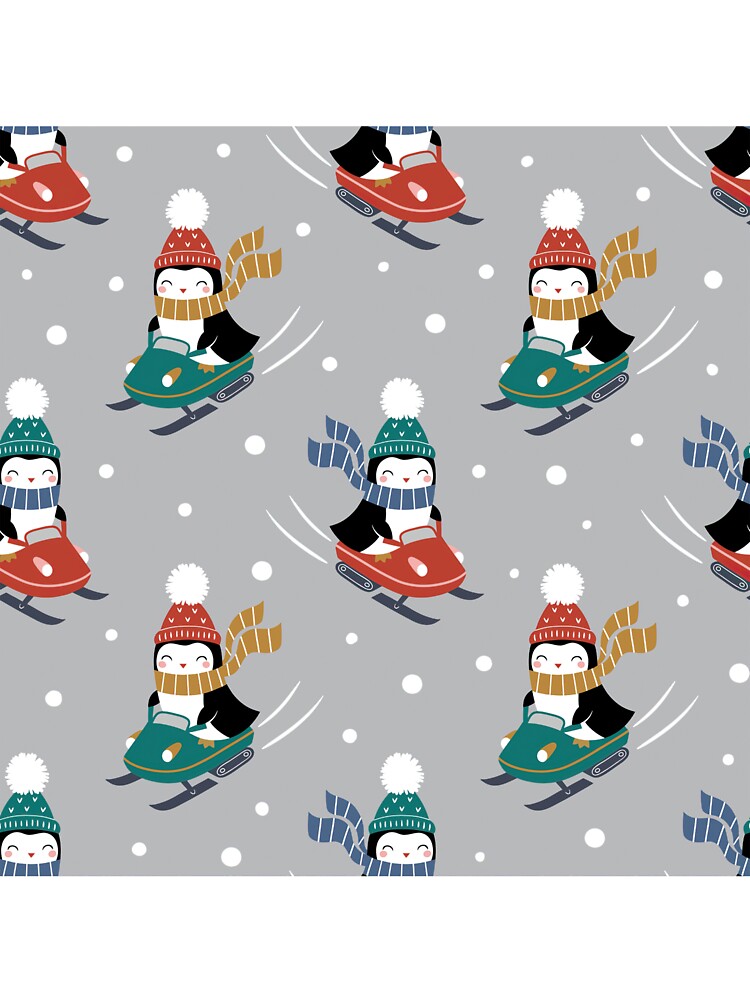 Penguins Riding Snowmobiles by JaskolArt