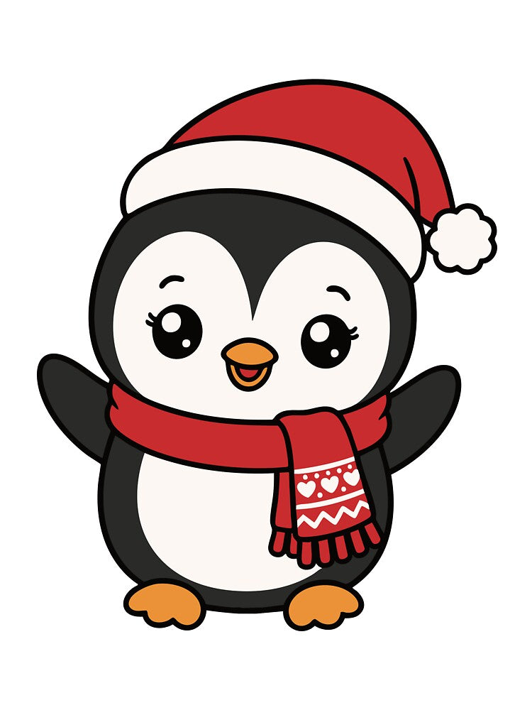 Cute Christmas Penguin Kawaii Winter Animal Design by GMACgraphicsCo