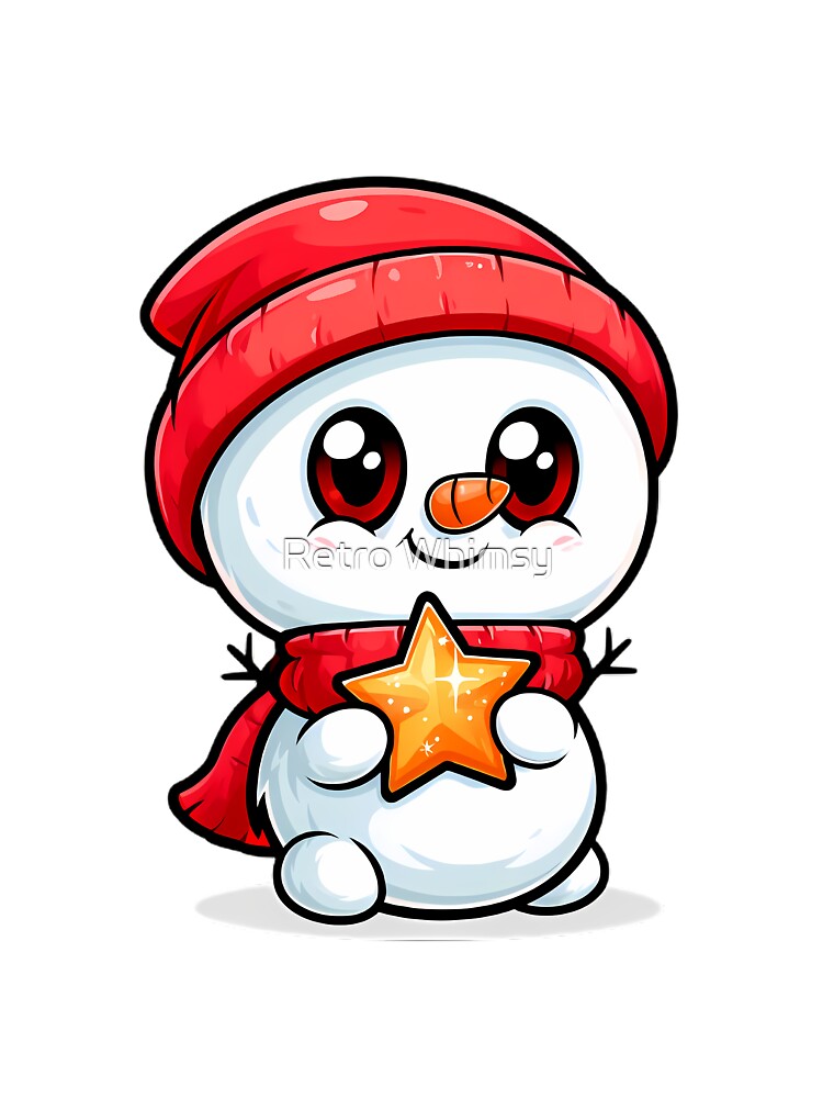 Adorable Christmas Snowman Mascot by Retro Whimsy