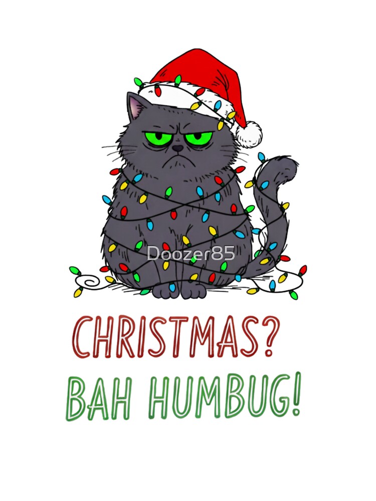Christmas? Bah Humbug! Grump cat Tangled in Lights by Doozer85