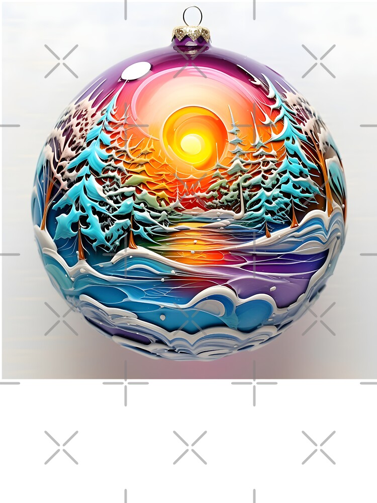 Oil decorated ornament Christmas holiday print by dcrc