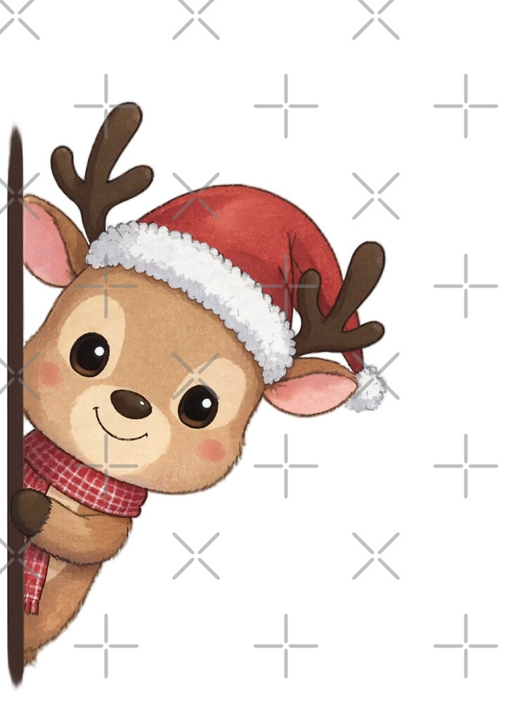 Cute Christmas Reindeer Peeking by jo-e-basta
