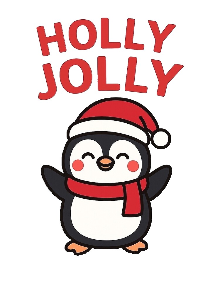 Holly Jolly Penguin | Cute Kawaii Christmas Penguin | Festive Holiday Winter Design by StyleLap