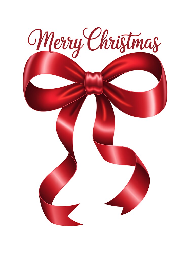 Merry Christmas Red Coquette Bow by ValerieRodrigue