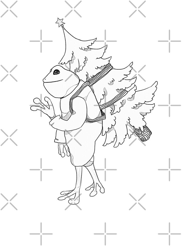 Christmas frog no color by vieno