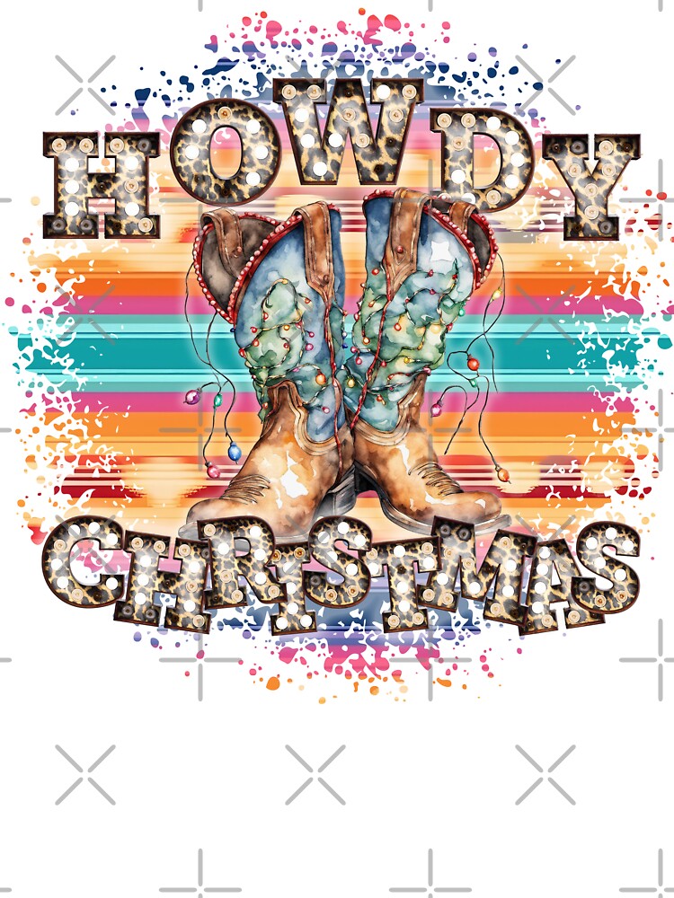 Howdy Christmas Serape Cowboy Boots Country Girl Holiday by janellexyb
