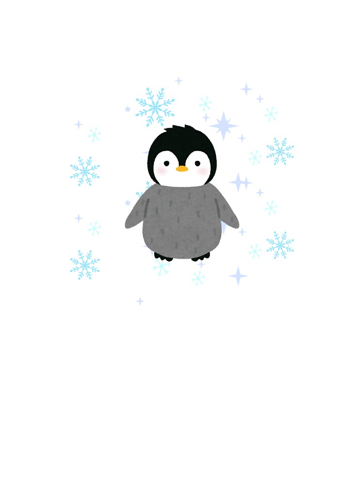 Cute Penguin with Snowflakes – Winter Kawaii Design by AnfalAl-Sabti