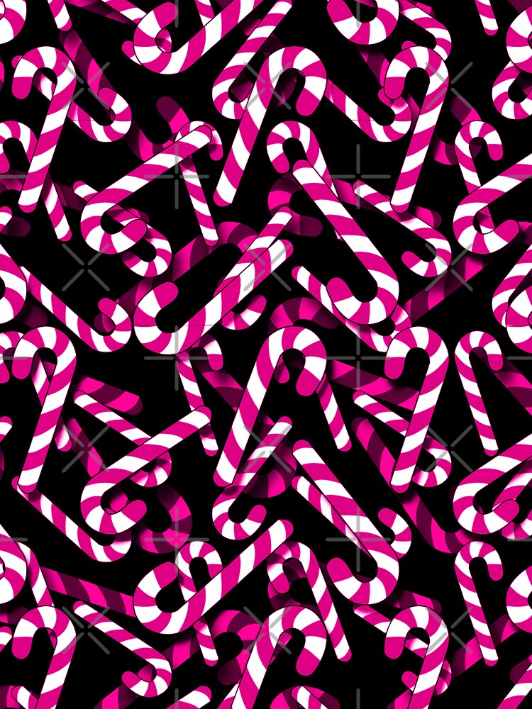Pink color candy canes with diagonal striped lines pattern background by SpinklyCreations