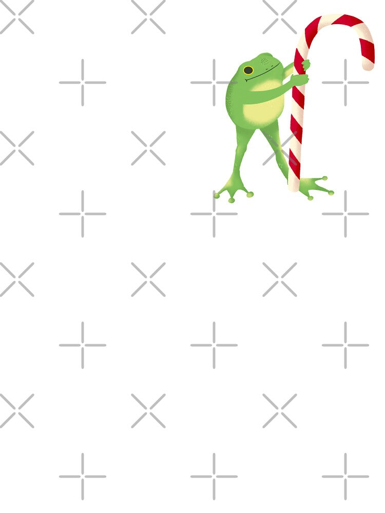 CHRISTMAS FROG WITH CANDY CANE by RetroPlaceee