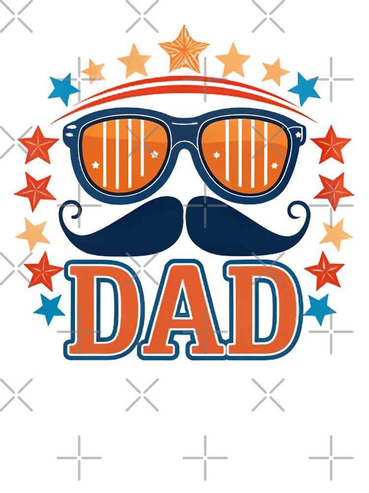 Cool Dad Retro Design with Sunglasses and Mustache by Erik Visnievskij